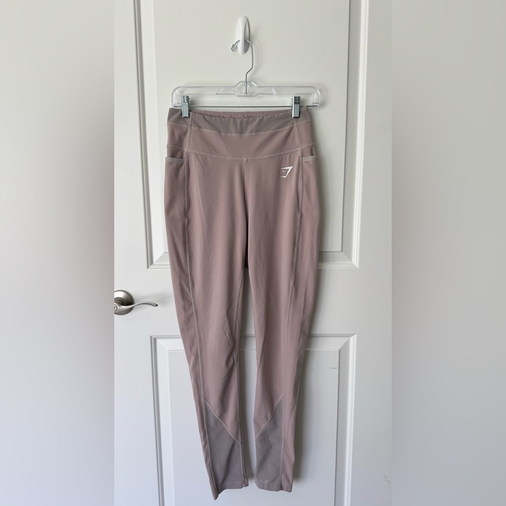 Gymshark Leggings with Side Pockets & Mesh Waist/Ankle